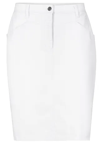 Spijkerrok, stretch, Kleur: wit