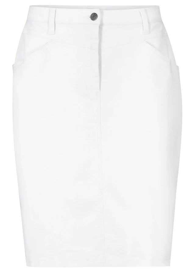 Spijkerrok, stretch, Kleur: wit