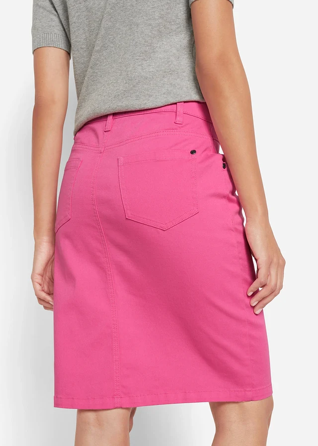 Jupe en jean extensible • rose flamant • product-page.page-title-suffix