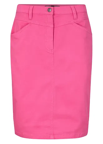 Džínová sukně se strečem • plameňákově růžová • bonprix obchod