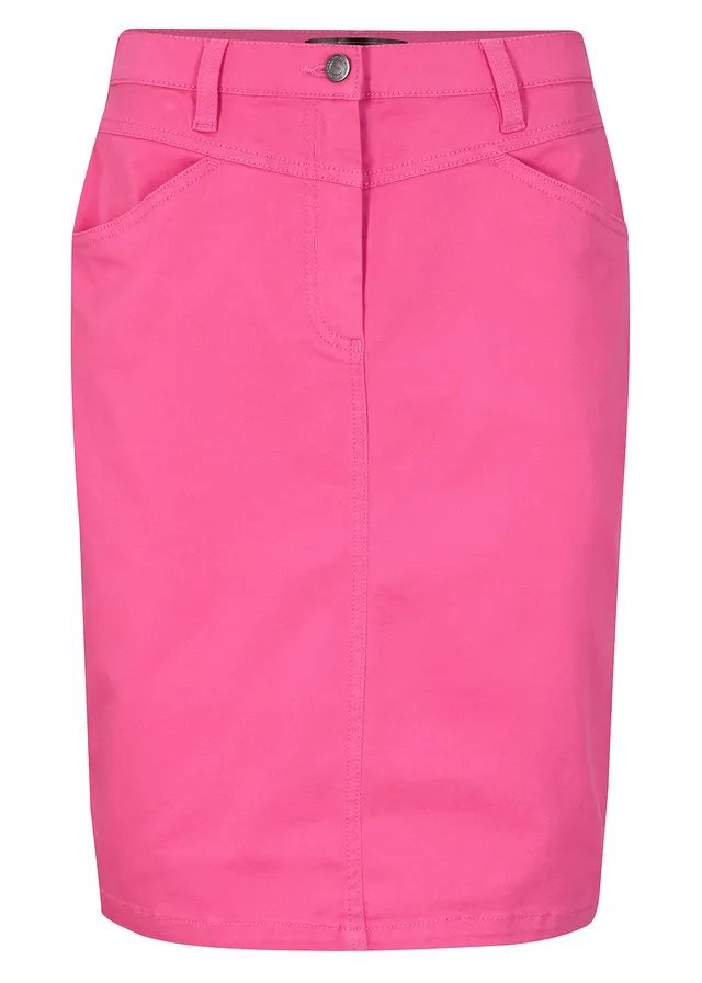 Spijkerrok, stretch, Kleur: flamingopink