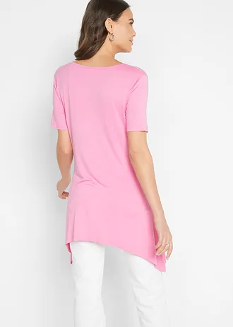 Longshirt met puntige zoom en vlinders • flamingopink-wit-zwart • bonprix online shop
