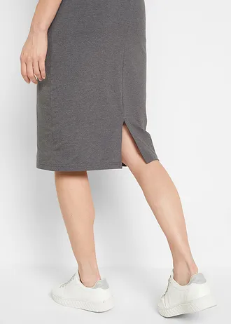 Strečová žerzejová sukně (2 ks v balení) • antracitový melír-černá • bonprix obchod