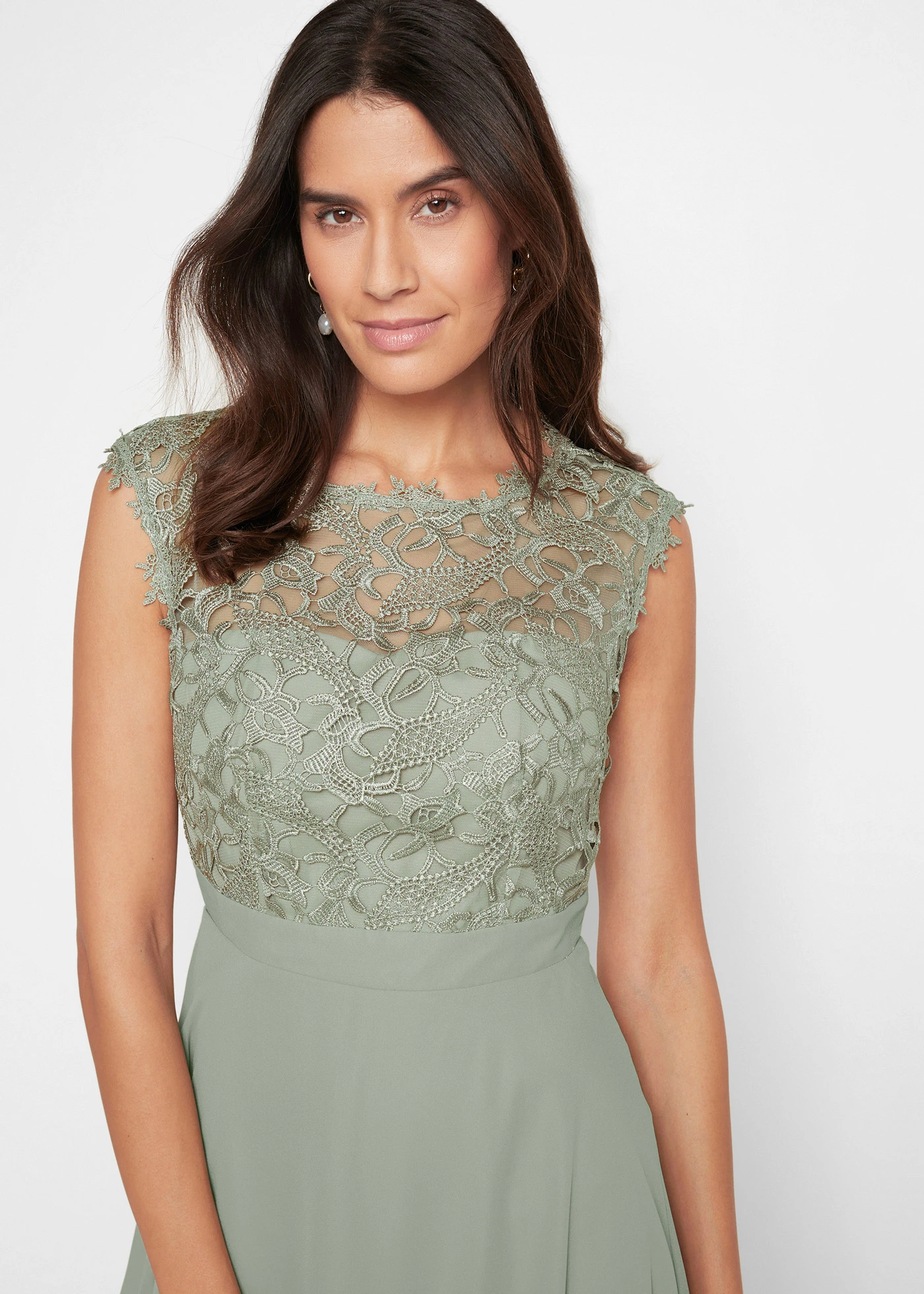 Mini jurk met kant • zeegras • bonprix online shop