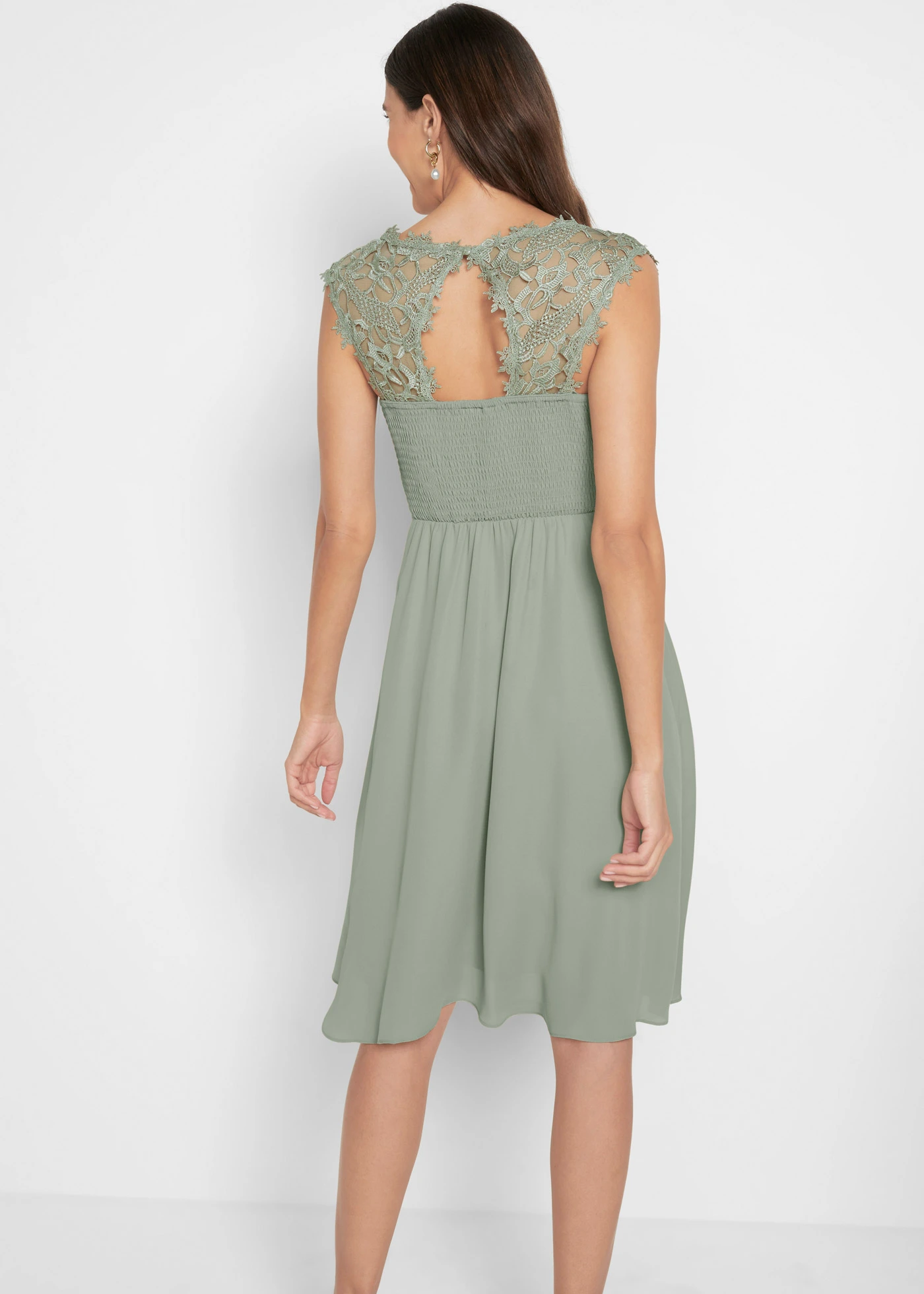 Mini jurk met kant • zeegras • bonprix online shop