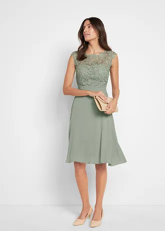 Mini jurk met kant • zeegras • bonprix online shop