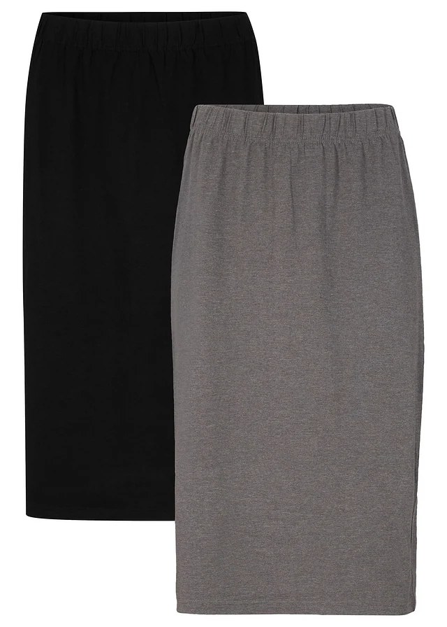 Stretch jersey rok (set van 2)