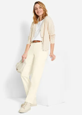 Gilet court en maille ajourée • gris galet • Boutique bonprix