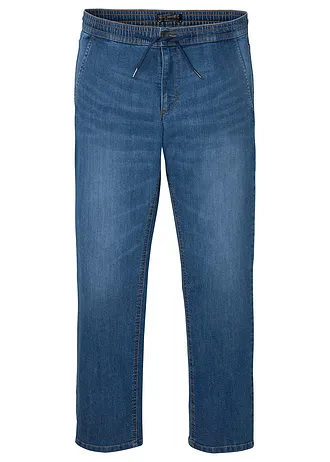 Lichte regular fit stretchjeans met comfortband, straight