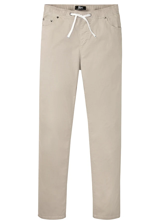 Pantaloni cu elastic și șiret Regular Fit Stretch, Straight
