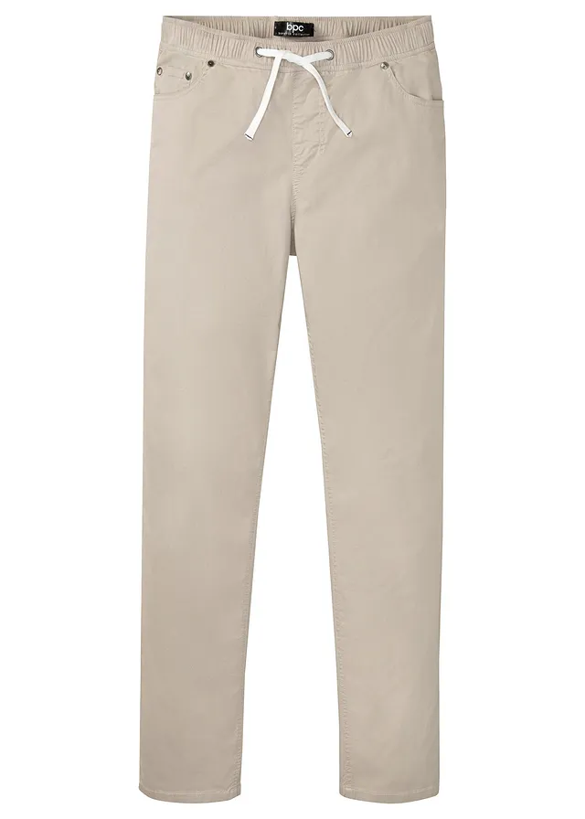 Regular fit stretch instapbroek, straight • natuursteen • bonprix online shop