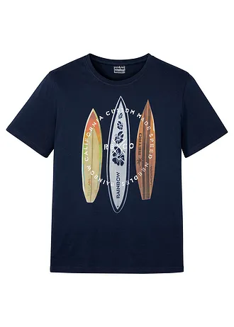 Tričko z čisté organické bavlny, Slim Fit • tmavě modrá • bonprix obchod