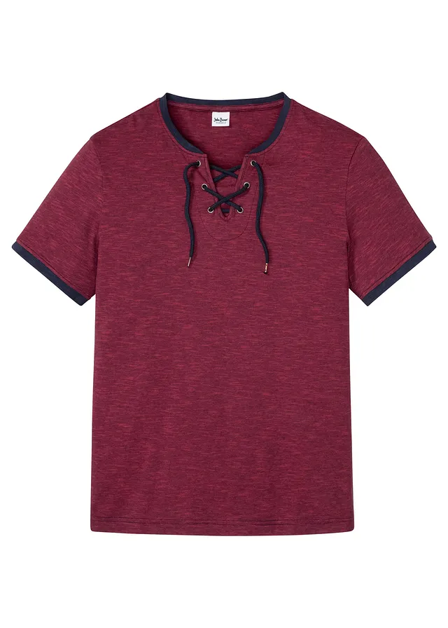 Tricou cu șnur la decolteu, bumbac bio