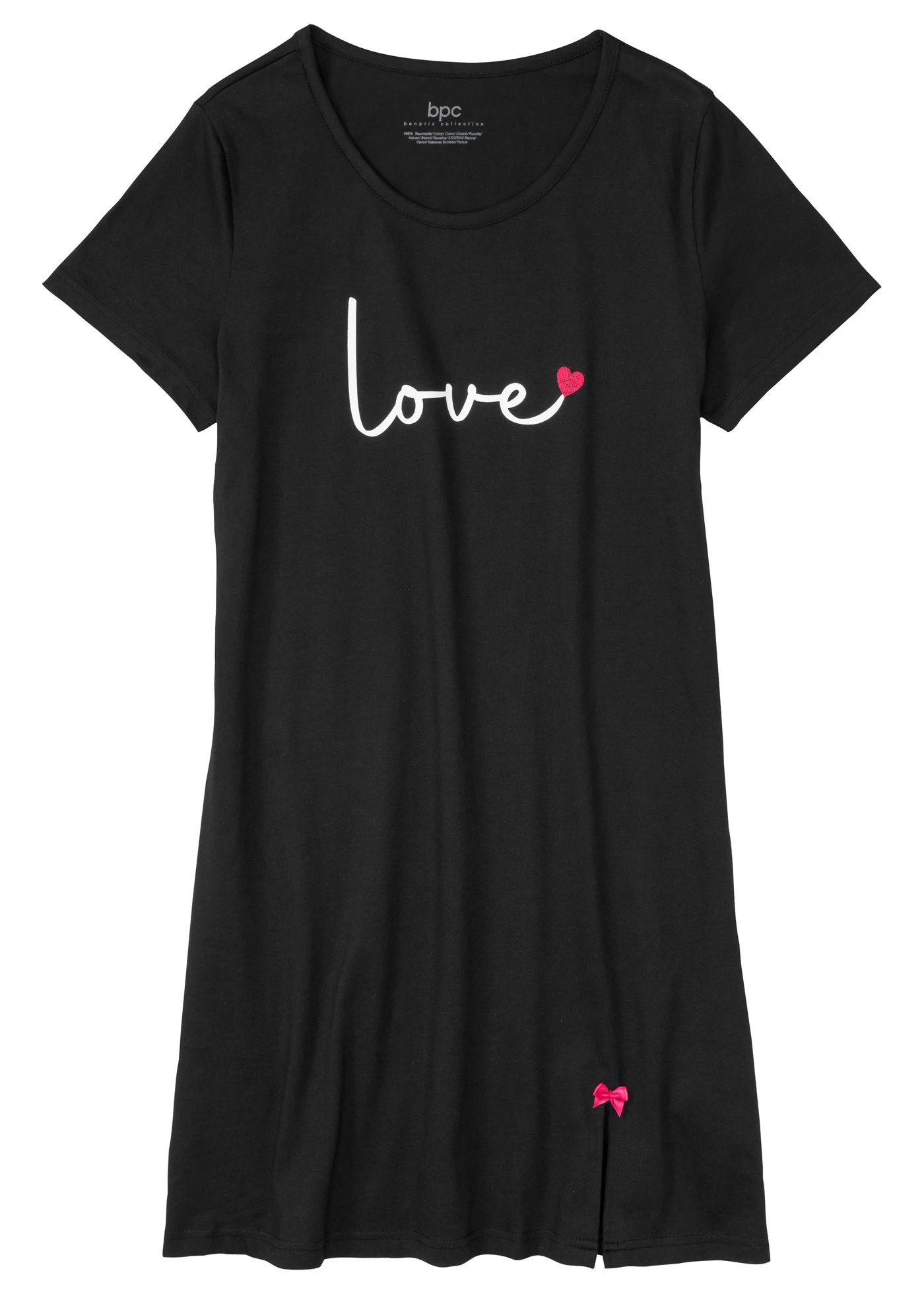Chemise de nuit en coton • noir • Boutique bonprix