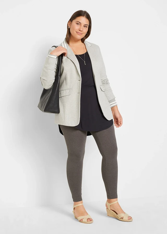T-shirt long et doux en viscose, Couleur: noir