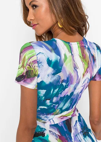 Robe longue • bleu/vert floral • Boutique bonprix