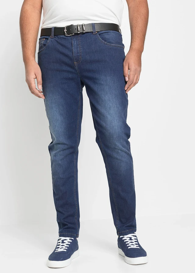 Power-Stretch džíny Sim Fit, Tapered (2 ks v balení), barva: světle modrý denim + tmavě modrý denim