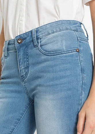 Jean skinny, taille mi-haute, cropped • bleu clair denim • Boutique bonprix