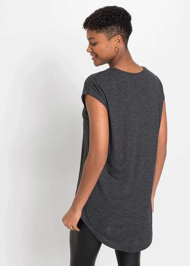 T-shirt van zachte viscosemix • zwart met print • product-page.page-title-suffix