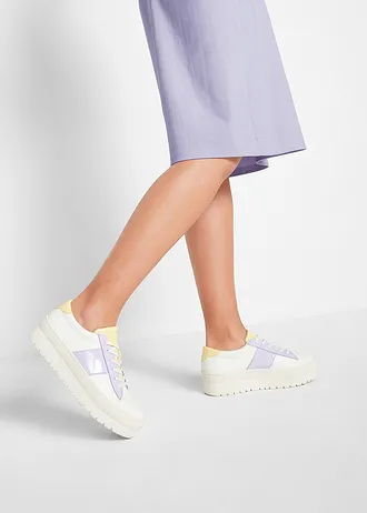 Sukienka T-shirtowa oversized (2 szt.), z czystej bawełny • dymny lawendowy+czarny • sklep bonprix