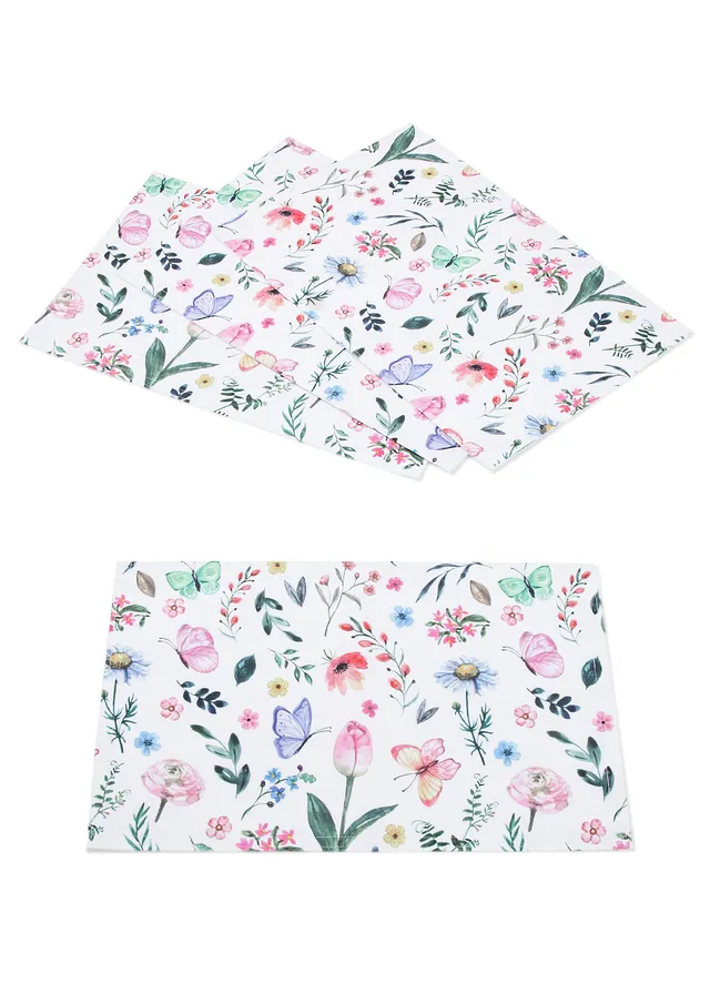 Set masă cu print floral (4 buc.)