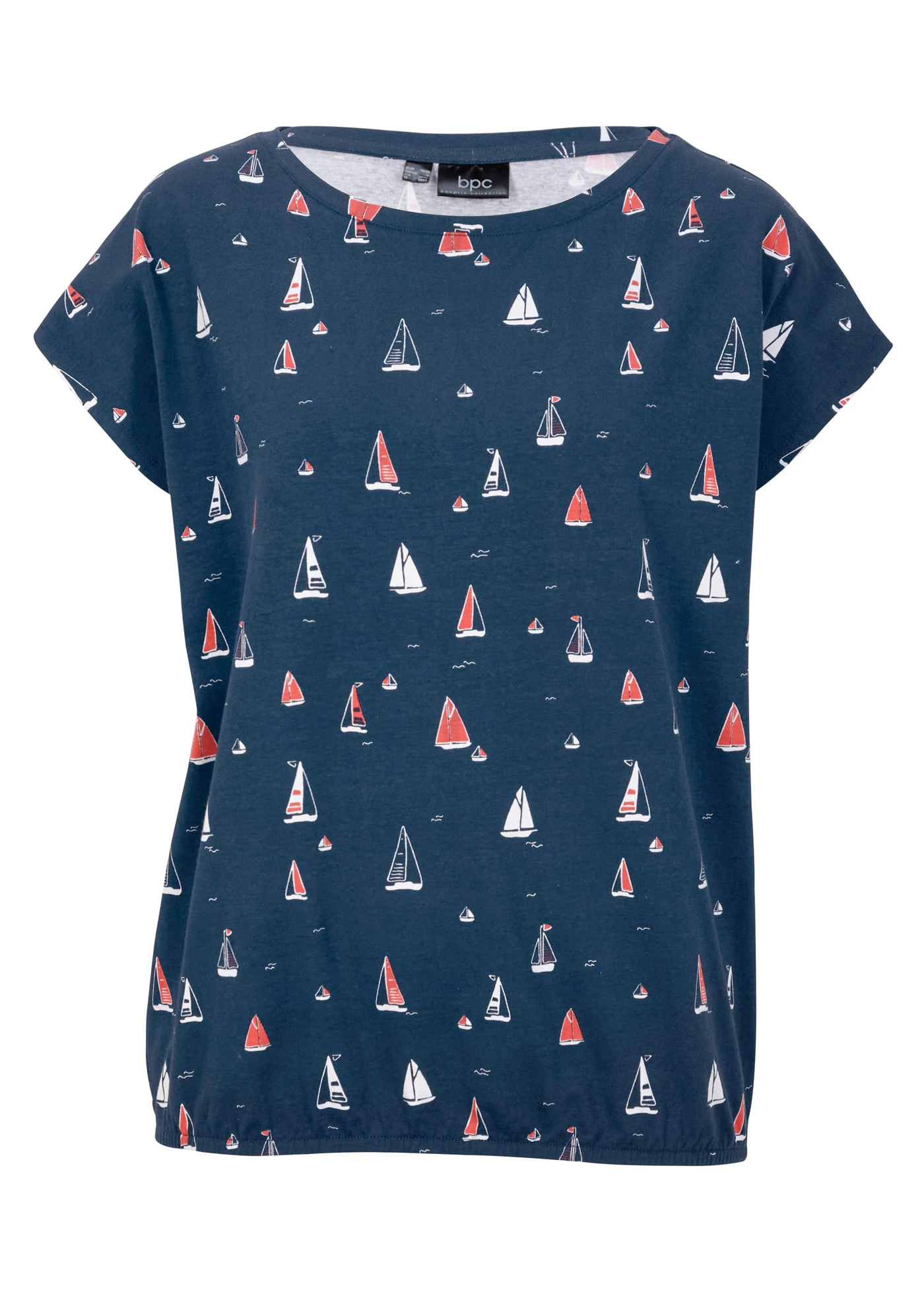 Luchtig shirt, korte mouw • donkerblauw gedessineerd • bonprix online shop