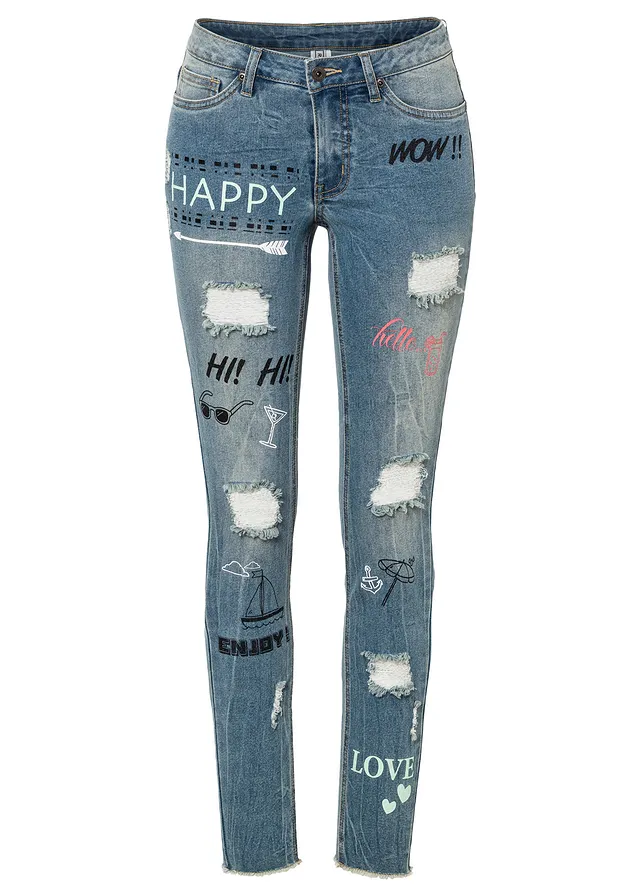 Blugi skinny cu talie medie