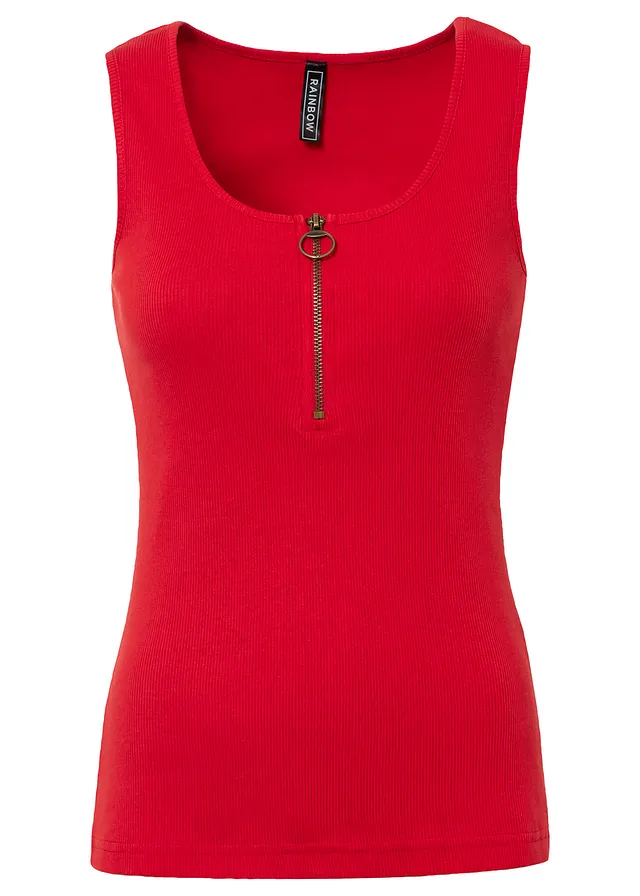 Top côtelé 100% coton, Couleur: fraise