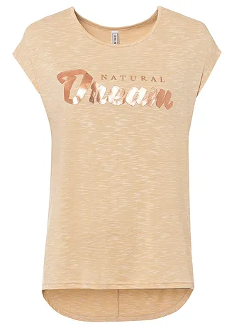 Longshirt van viscosemix, Kleur: beige gemêleerd