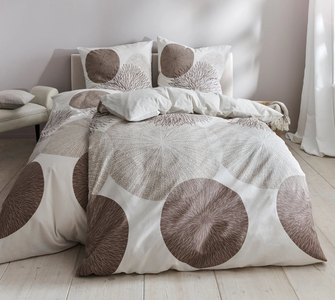 Parure de lit en linon • beige • Boutique bonprix