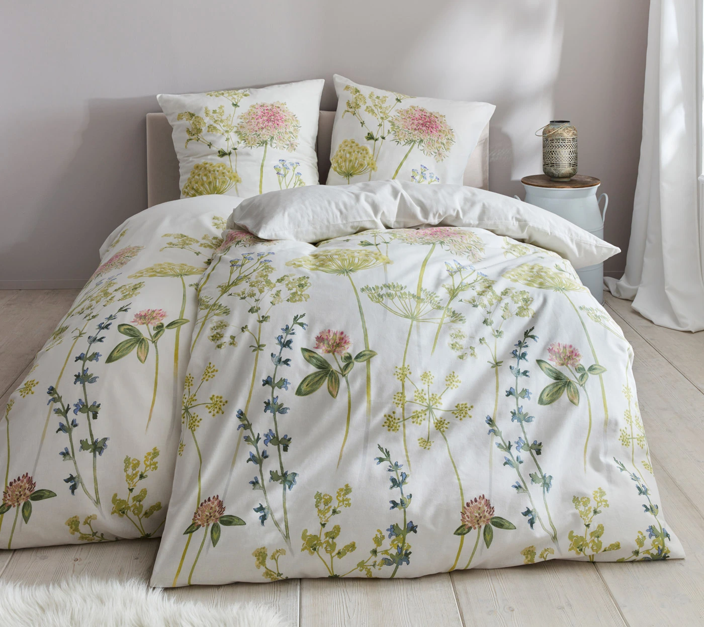 Lenjerie de pat din linou • alb crem • magazin bonprix