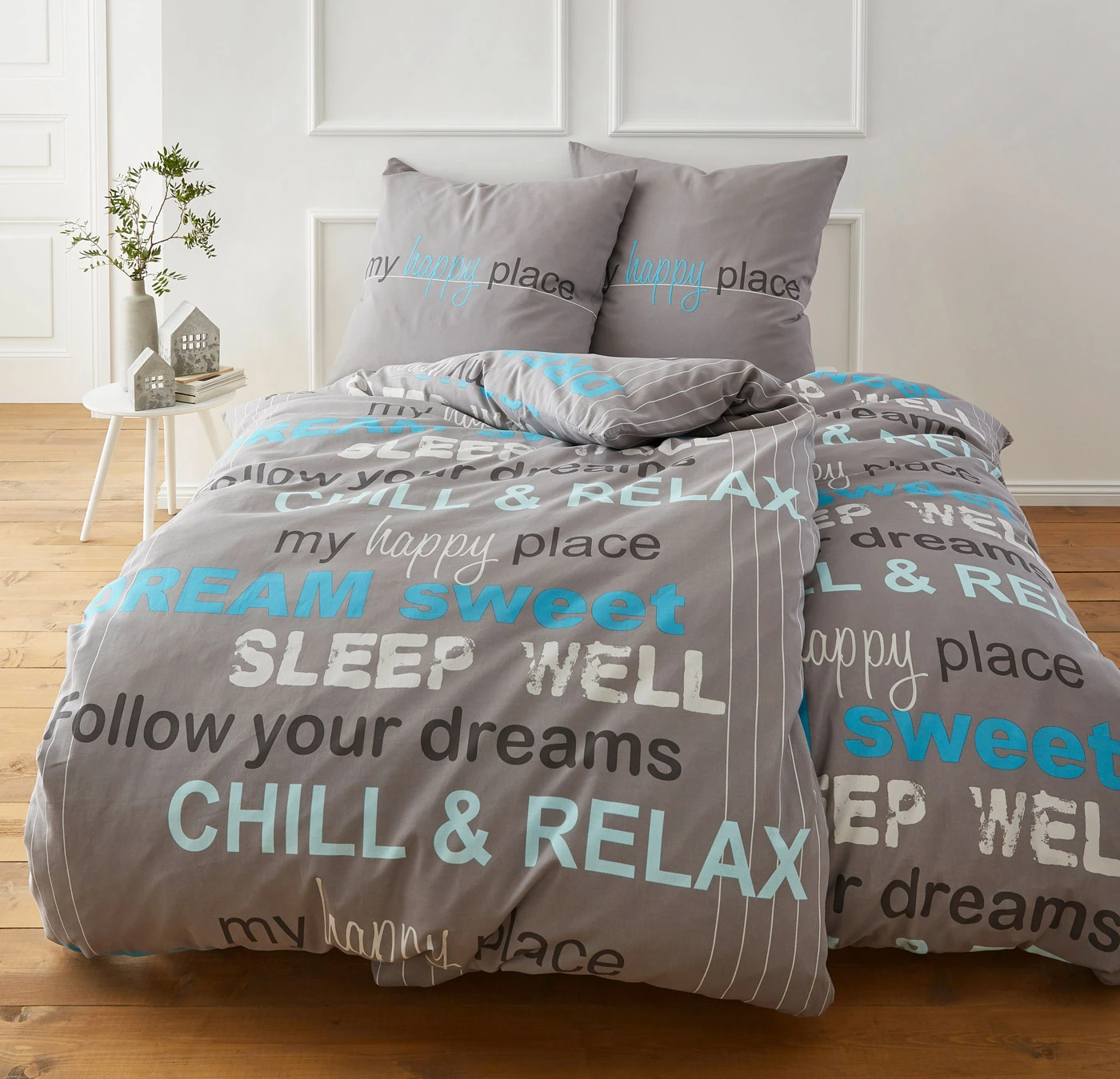 Parure de lit en linon • gris • Boutique bonprix