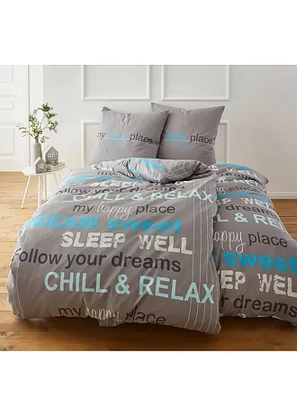 Linon dekbedovertrek • grijs • bonprix online shop