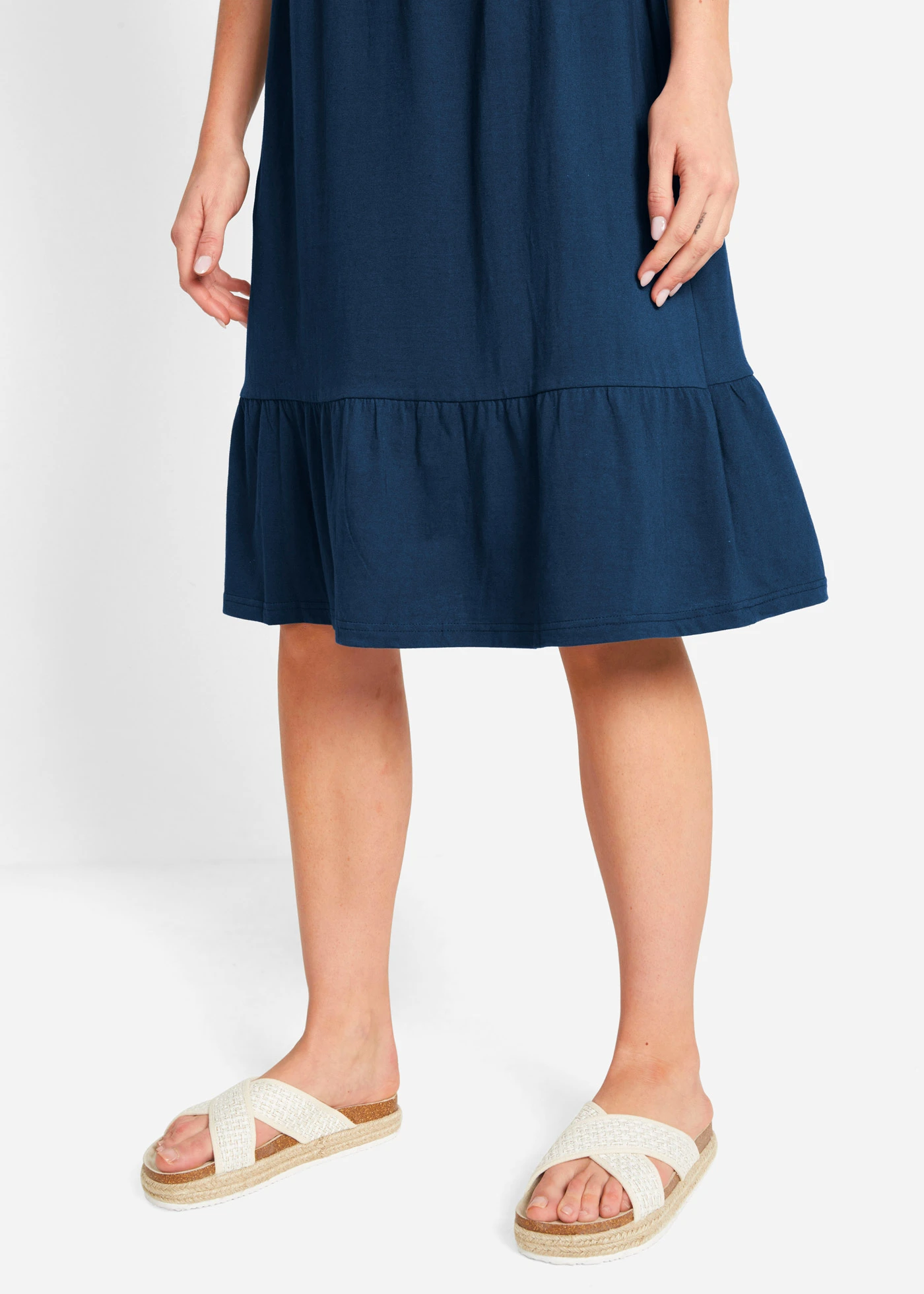 Žerzejové šaty z čisté bavlny • tmavě modrá • bonprix obchod