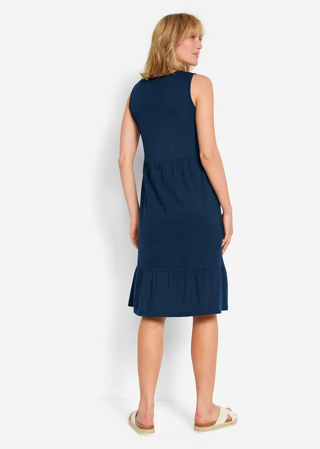 Jersey jurk van puur katoen, Kleur: donkerblauw