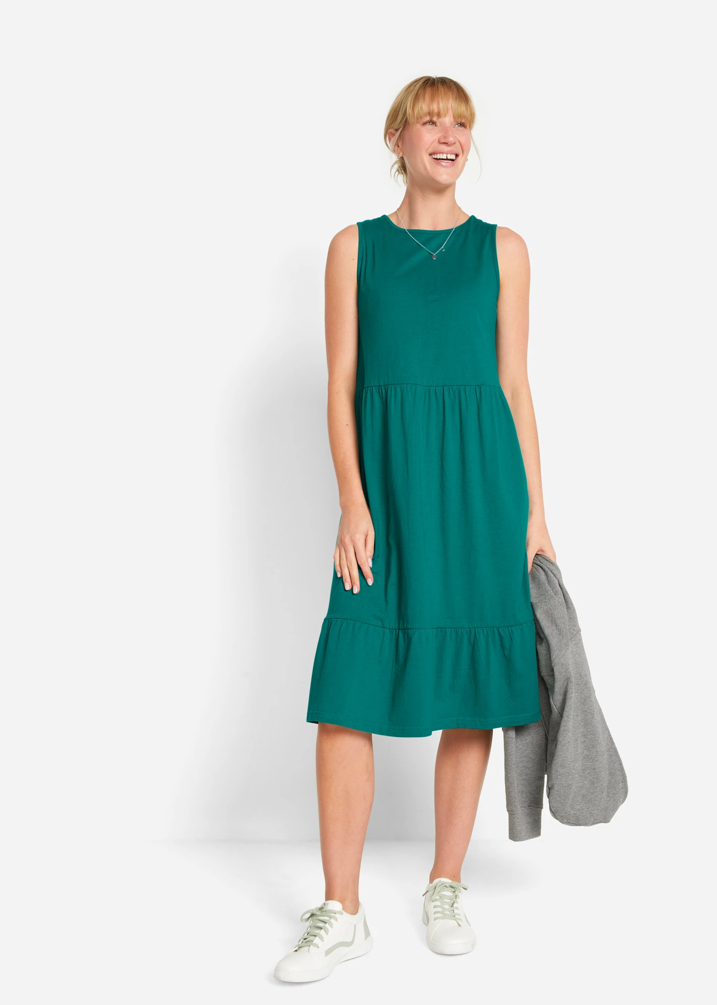 Žerzejové šaty z čisté bavlny • borovicově zelená • bonprix obchod