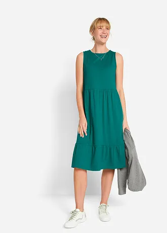 Žerzejové šaty z čisté bavlny • borovicově zelená • bonprix obchod