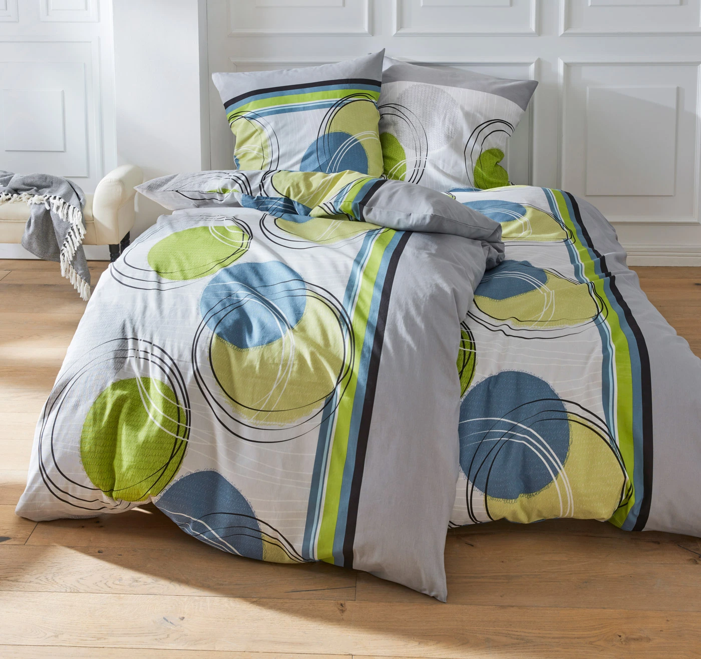 Lenjerie de pat din linou • verde • magazin bonprix