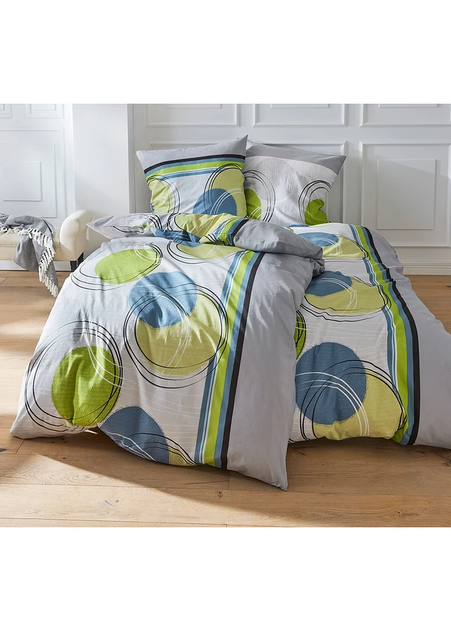 Parure de lit en linon, Couleur: vert