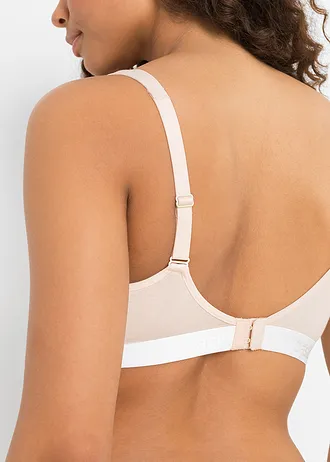 T-shirt bh zonder beugels (set van 2) met biologisch katoen • sandbeige+crèmegeel • bonprix online shop