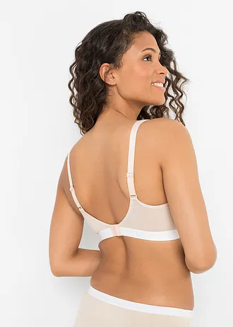 T-shirt bh zonder beugels (set van 2) met biologisch katoen • sandbeige+crèmegeel • bonprix online shop