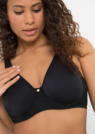 Minimizer bh met gewatteerde bandjes, Kleur: zwart