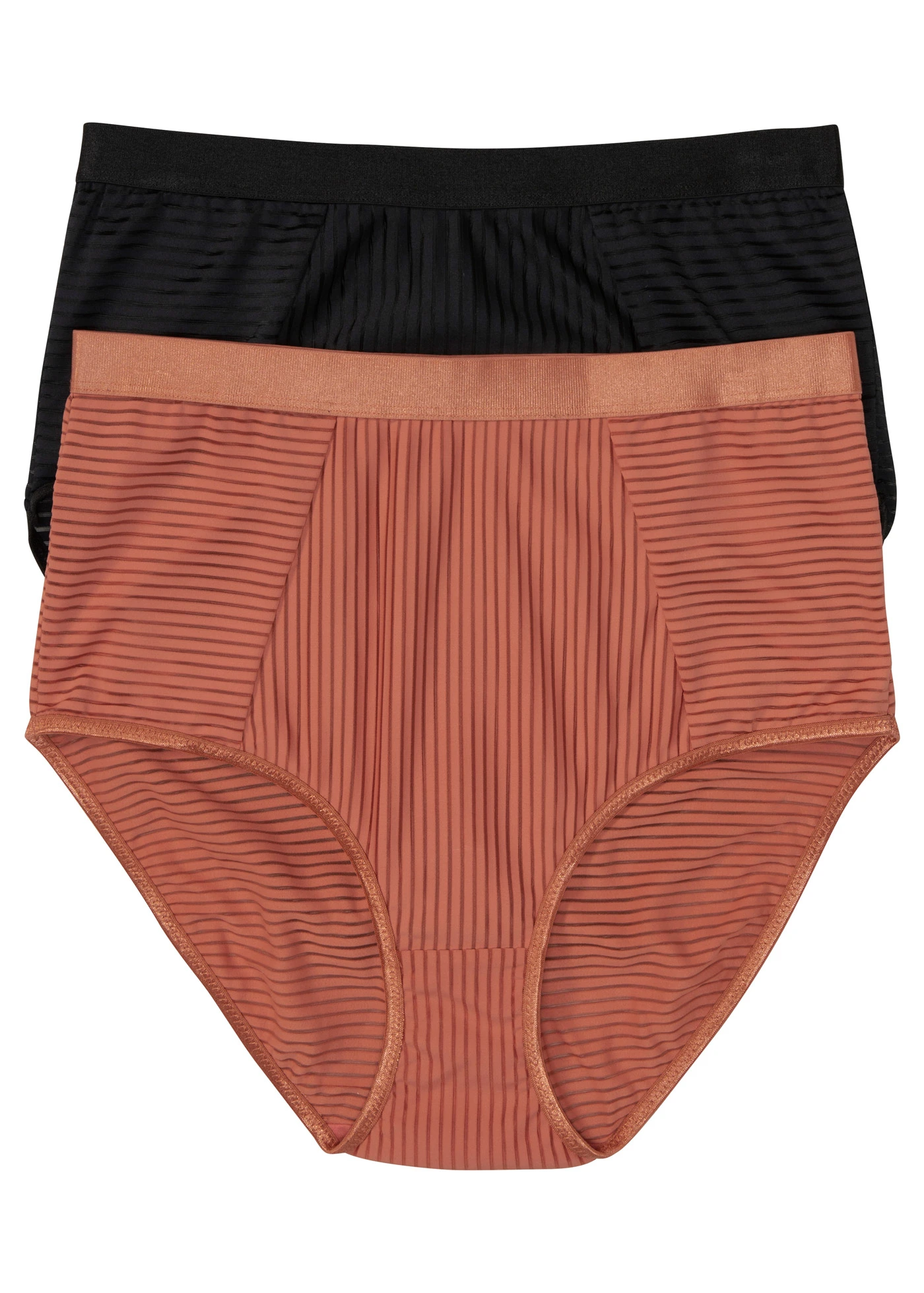 Vysoké kalhotky (2 ks) • černá + skořicová • bonprix obchod