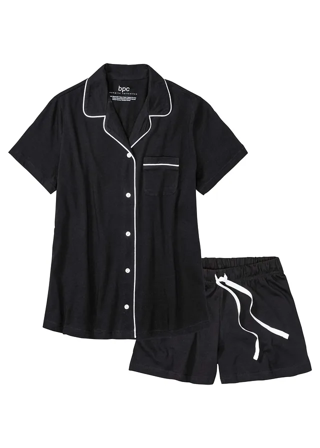 Pyjashort avec chemise boutonnée