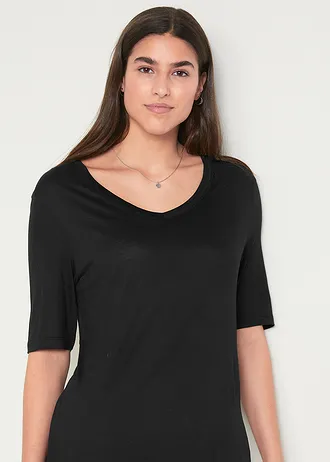 Lot de 2 t-shirts en viscose doux • noir+blanc • Boutique bonprix