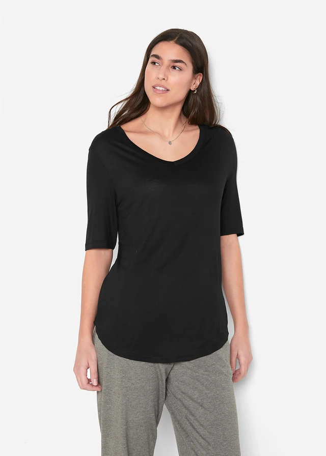 Longshirt van zachte viscose (set van 2) • zwart+wit • product-page.page-title-suffix
