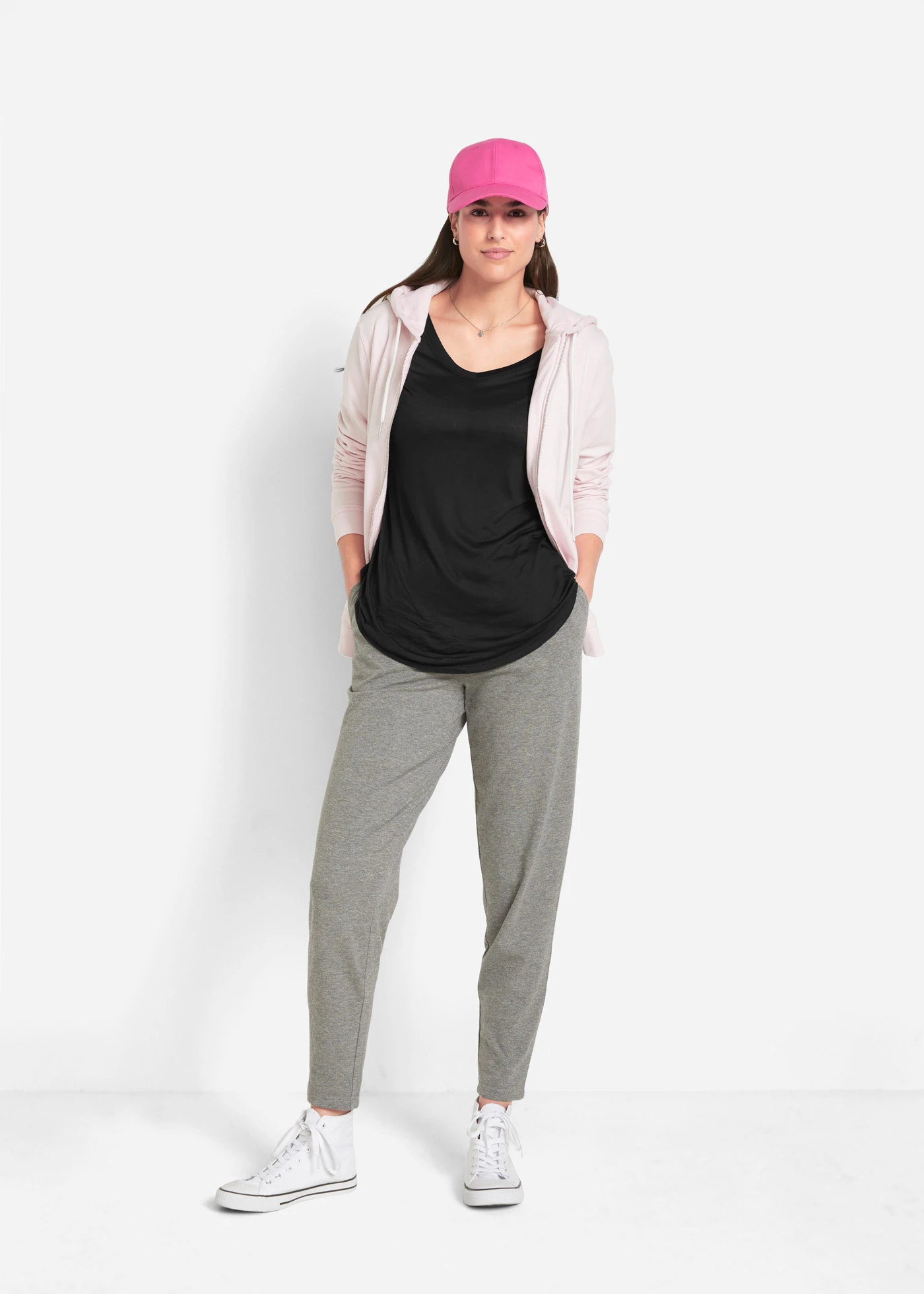 Bluză lungă din viscoză moale, 2 bucăţi • negru+alb • magazin bonprix