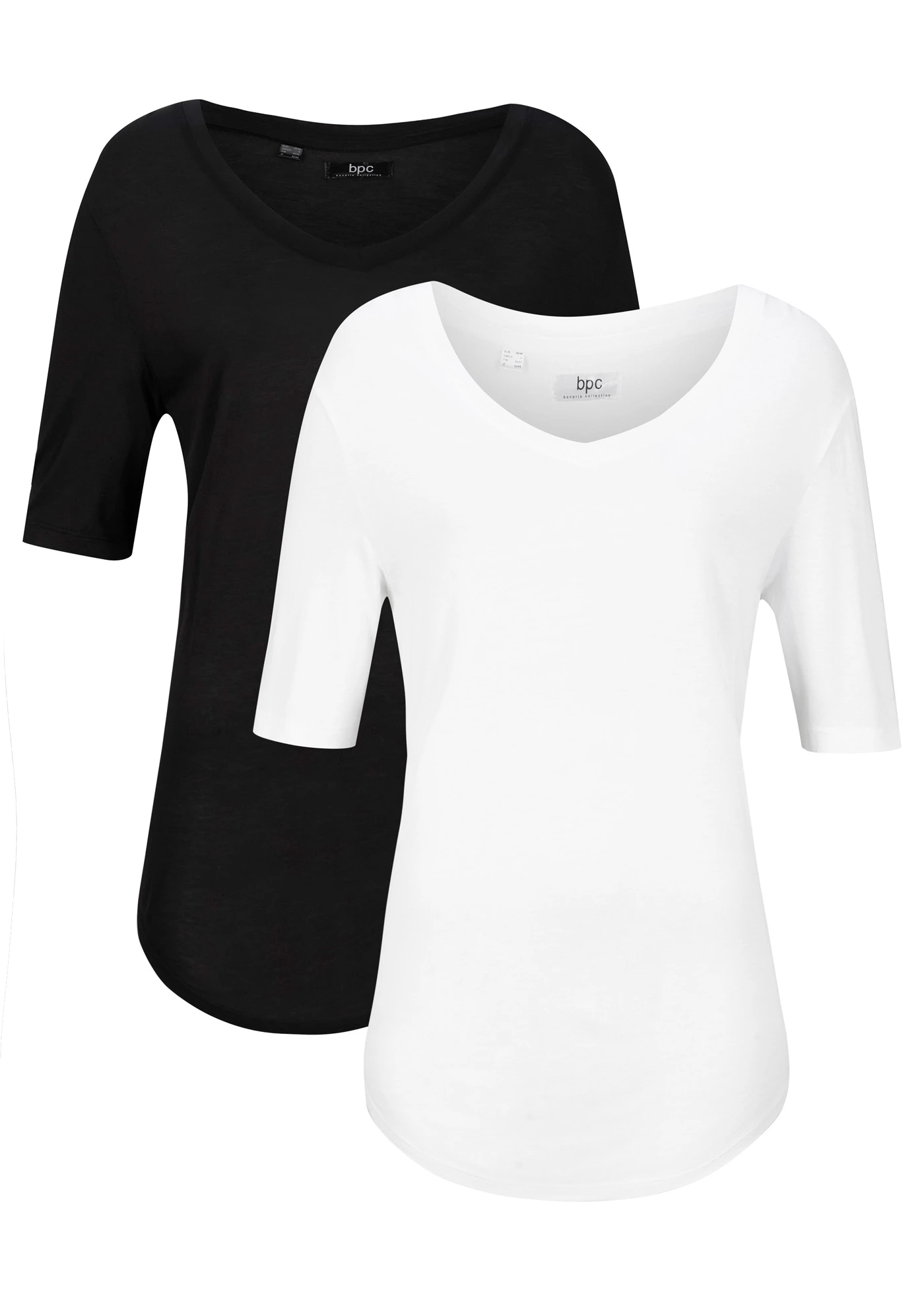 Longshirt van zachte viscose (set van 2) • zwart+wit • bonprix online shop