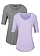 Lot de 2 T-shirts longs et doux en viscose, Couleur: parme + vert eucalyptus