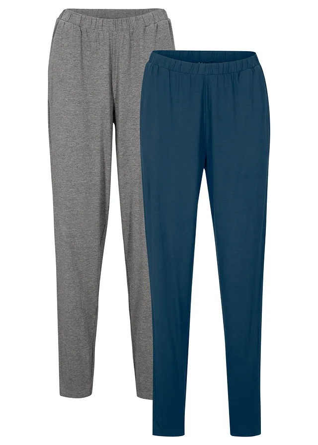 Pantaloni cu elastic în talie și cu bată înaltă (set/2 buc.)
